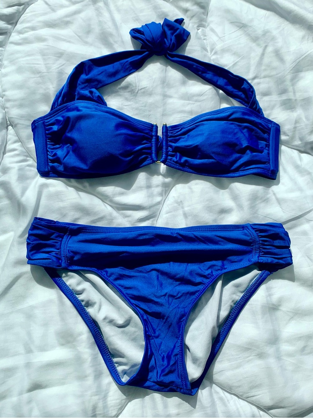 Antonio Melani Cobalt Blue Bandeau Halter Bikini